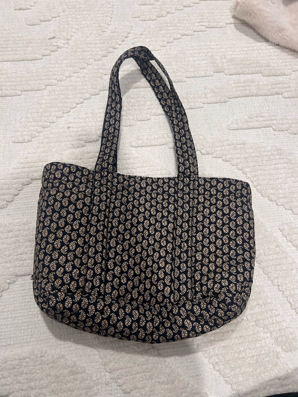Quilted Koala Classic Black Floral Tote Bag - Neutral Pattern